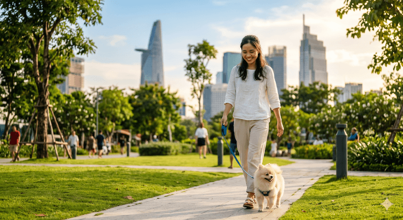 văn hóa dắt chó đi dạo