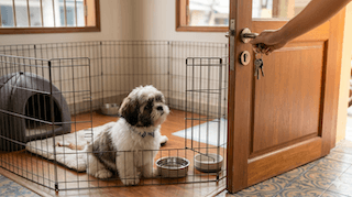 chó con ở nhà một mình