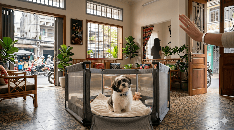 chó con ở nhà một mình