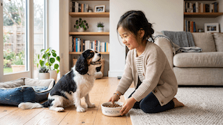 trẻ nhỏ và chó