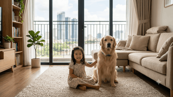 trẻ nhỏ và chó